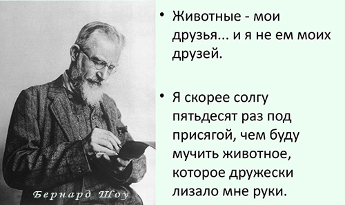 Бернард Шоу о вегетарианстве Бернард Шоу о вегетарианстве