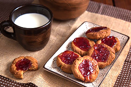 Печенье с арахисовой пастой и джемом Печенье с арахисовой пастой и джемом